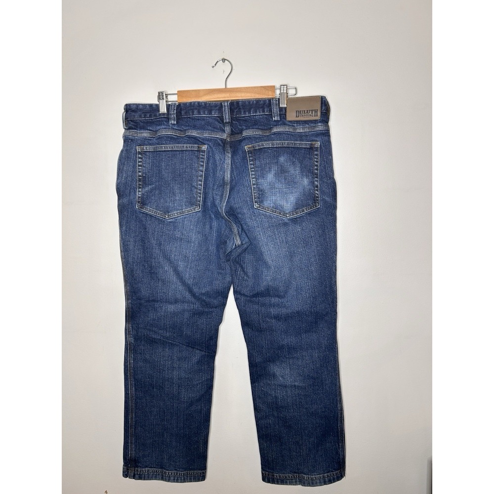 Duluth Trading Co Flex Ballroom Men's Dark Blue Denim Jeans Relaxed Size 38x28 - Picture 8 of 10